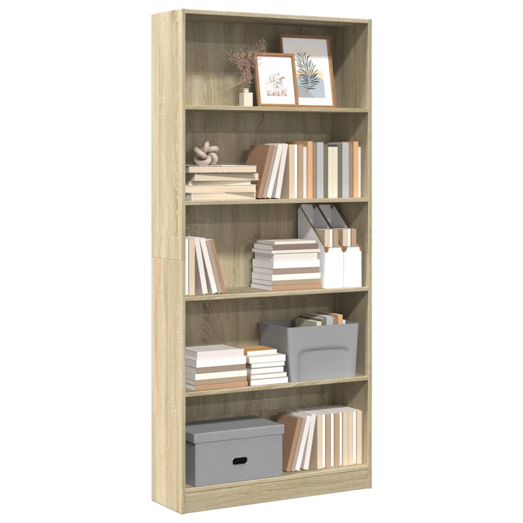 Bibliothèque Chêne Sonoma 80x24x176 cm Bois d'ingénierie - XIOS