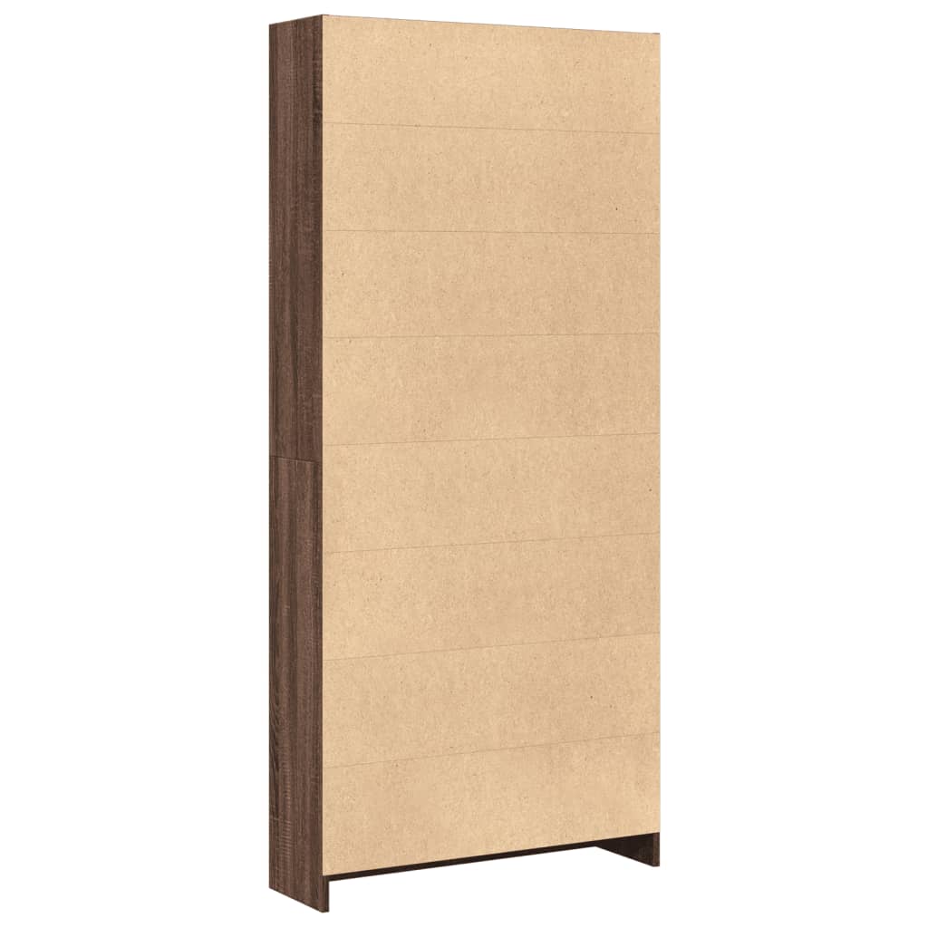 Bibliothèque chêne marron 80x24x176 cm bois d'ingénierie - XIOS
