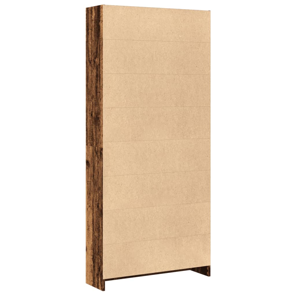 Bibliothèque vieux bois 80x24x176 cm bois d'ingénierie - XIOS