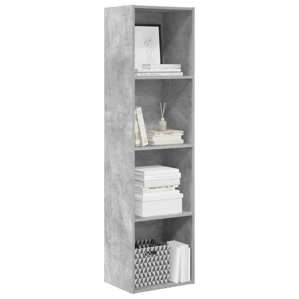 Bibliothèque gris béton 40x30x152 cm bois d'ingénierie - XIOS