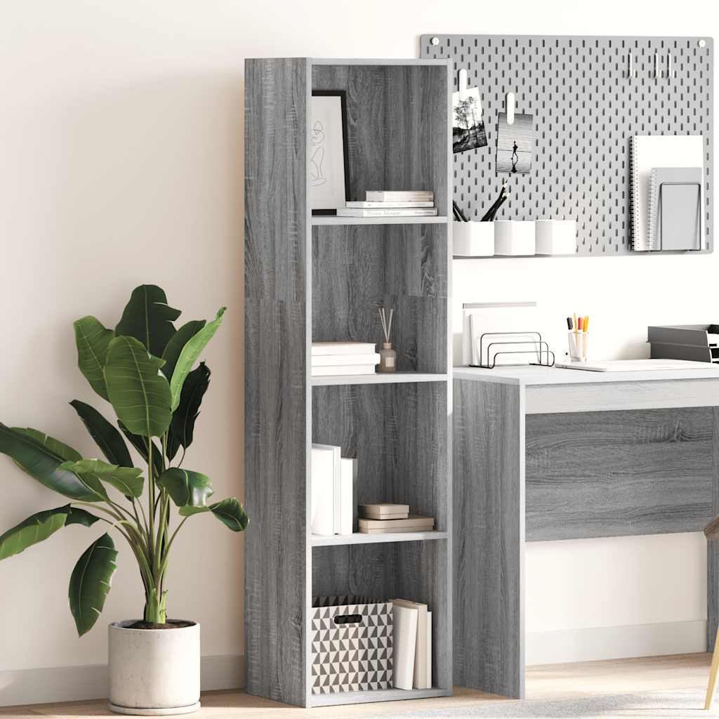 Bibliothèque sonoma gris 40x30x152 cm bois d'ingénierie - XIOS