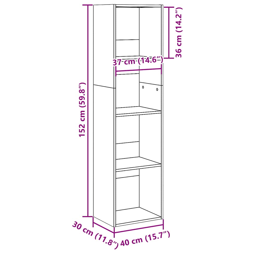 Bibliothèque chêne artisanal 40x30x152 cm bois d'ingénierie - XIOS