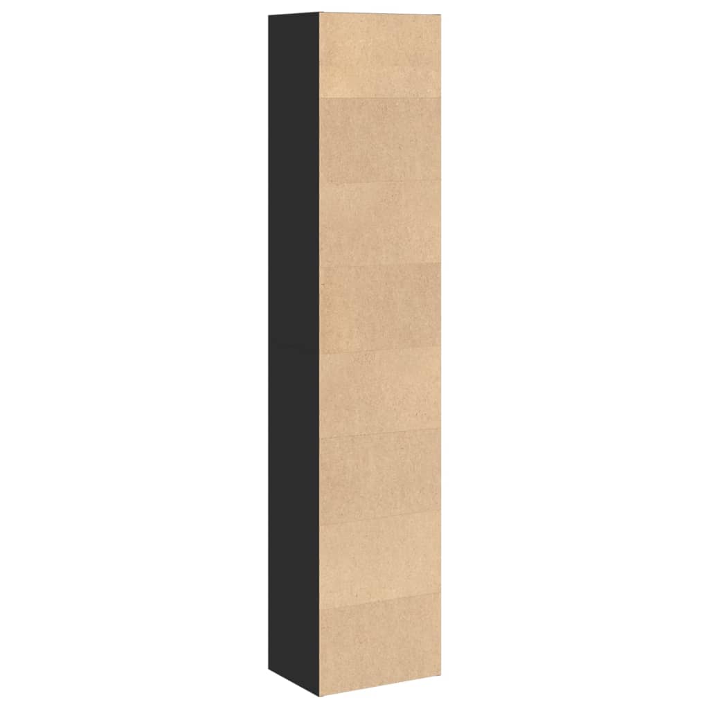 Bibliothèque noir 40x30x189 cm bois d'ingénierie - XIOS