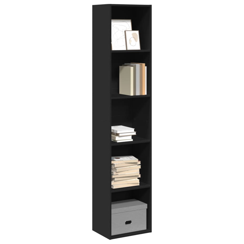 Bibliothèque noir 40x30x189 cm bois d'ingénierie - XIOS