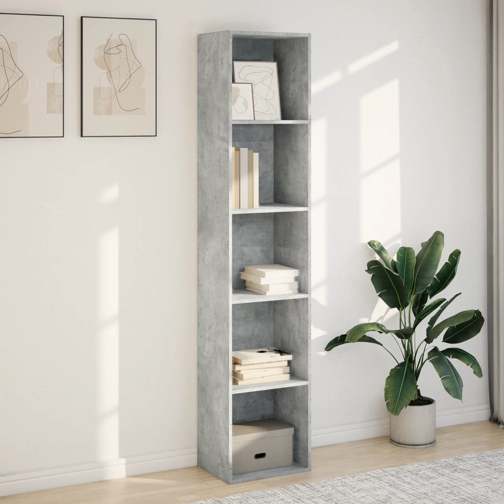 Bibliothèque gris béton 40x30x189 cm bois d'ingénierie - XIOS