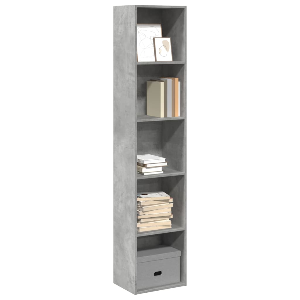 Bibliothèque gris béton 40x30x189 cm bois d'ingénierie - XIOS