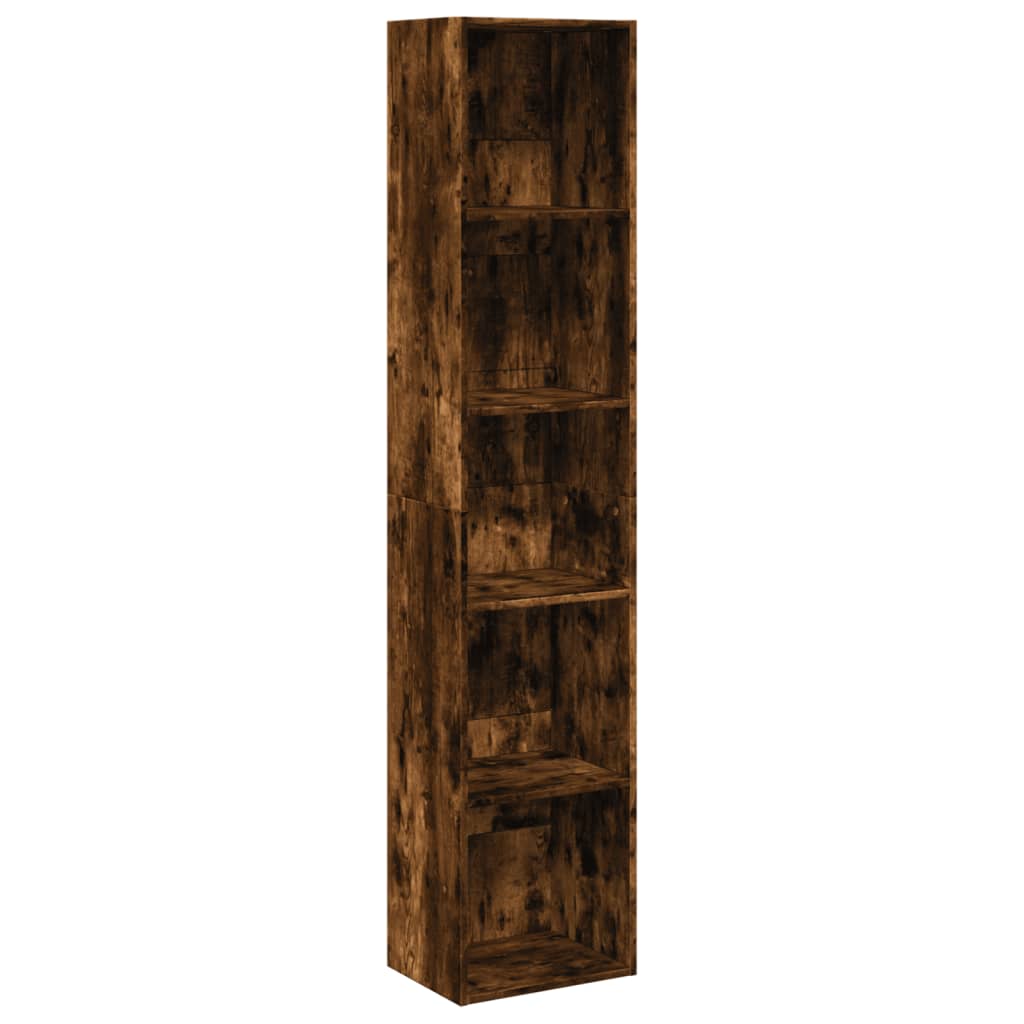 Bibliothèque chêne fumé 40x30x189 cm bois d'ingénierie - XIOS