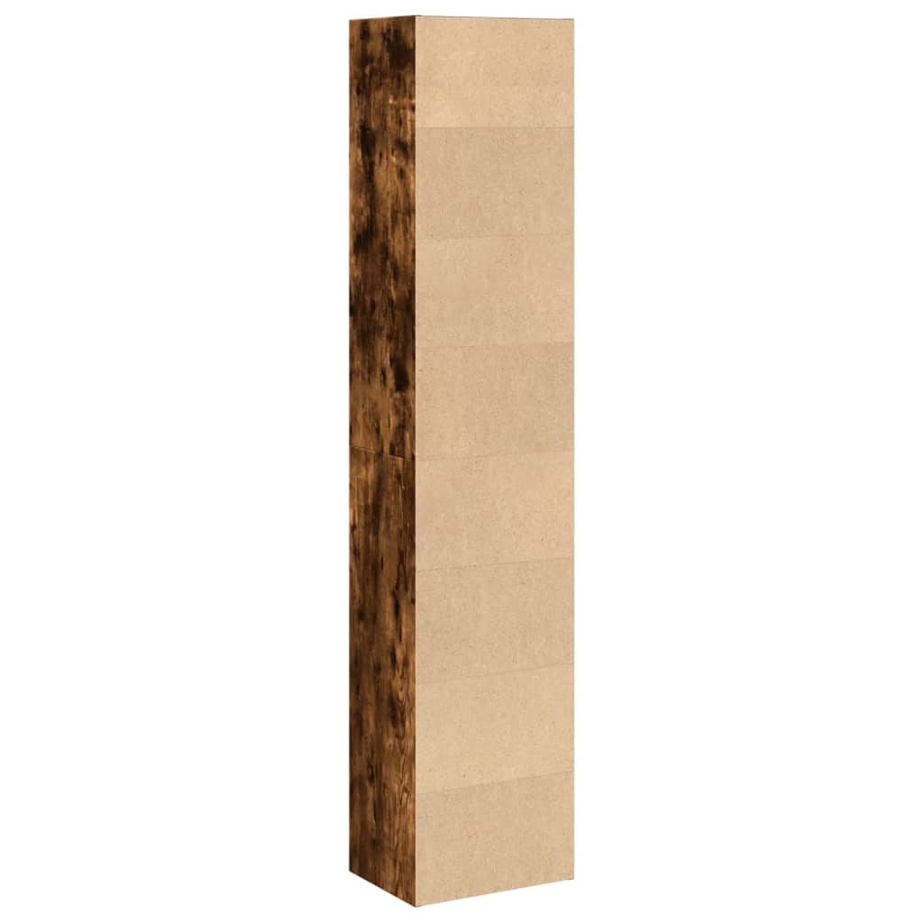 Bibliothèque chêne fumé 40x30x189 cm bois d'ingénierie - XIOS