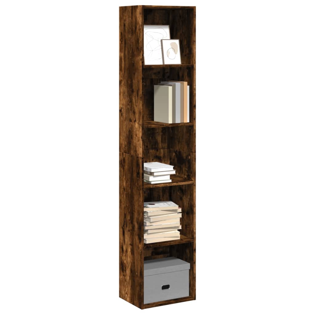Bibliothèque chêne fumé 40x30x189 cm bois d'ingénierie - XIOS