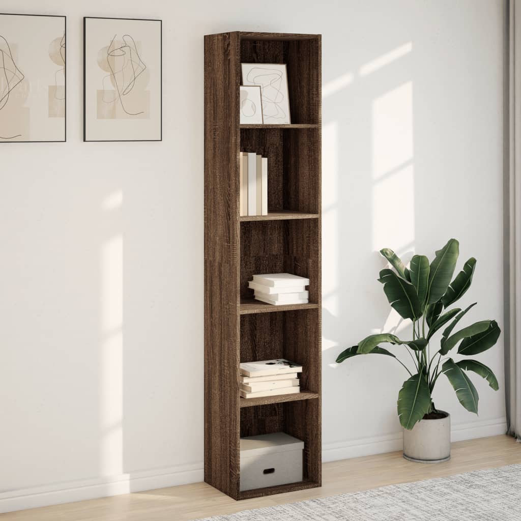 Bibliothèque chêne marron 40x30x189 cm bois d'ingénierie - XIOS