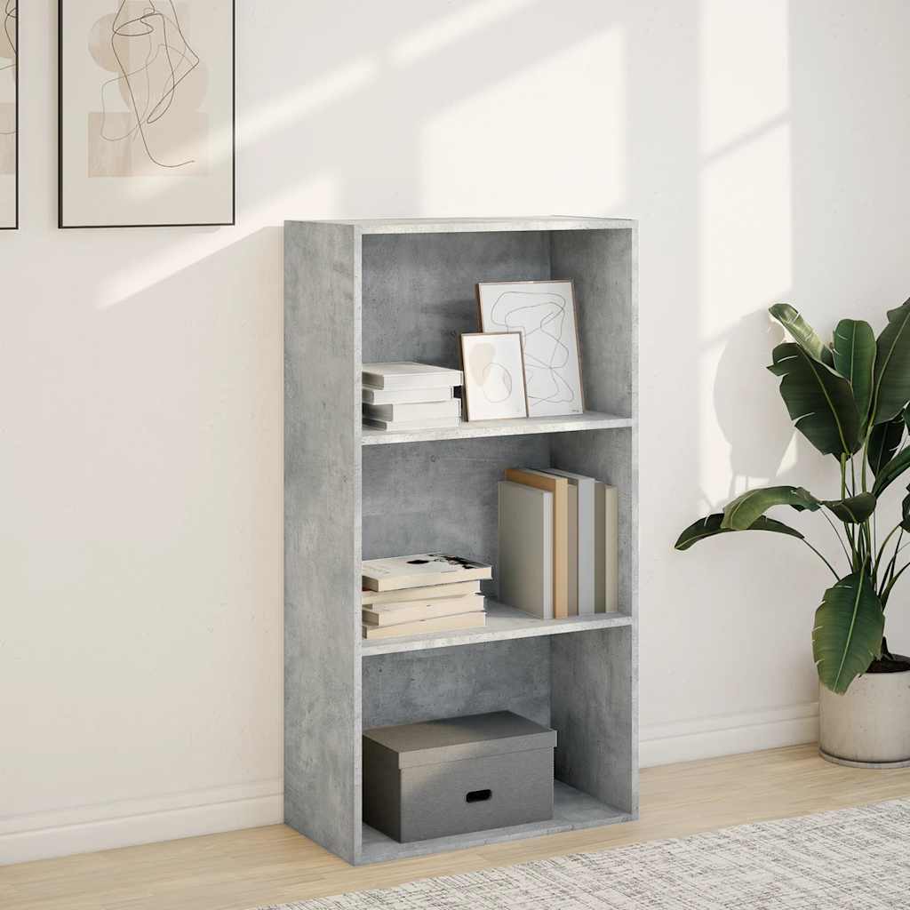 Bibliothèque gris béton 60x30x114 cm bois d'ingénierie - XIOS