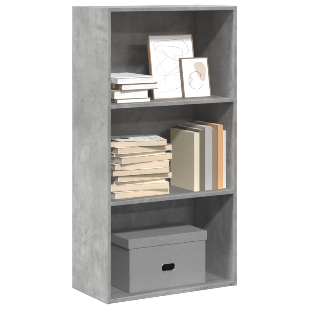 Bibliothèque gris béton 60x30x114 cm bois d'ingénierie - XIOS