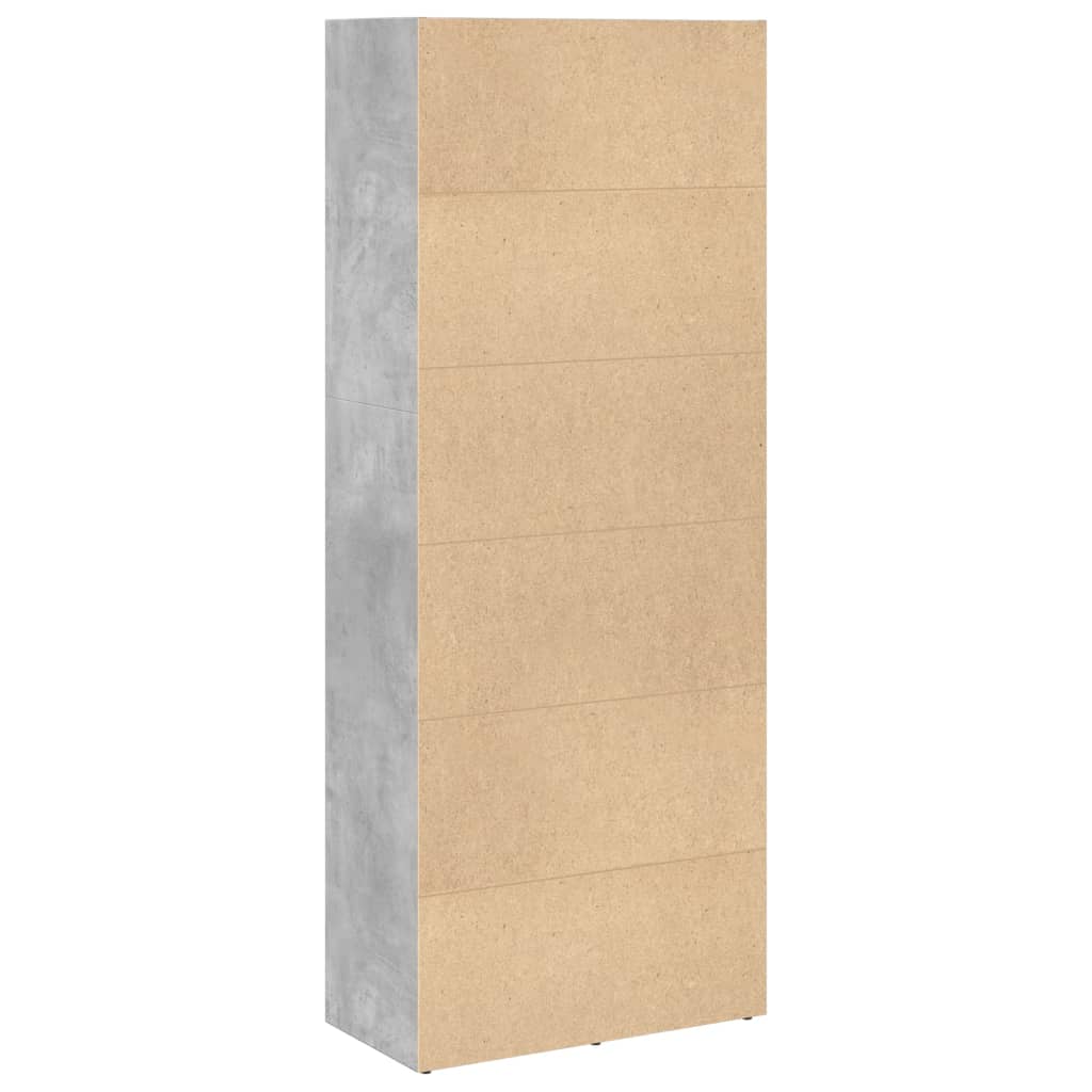 Bibliothèque gris béton 60x30x152 cm bois d'ingénierie - XIOS