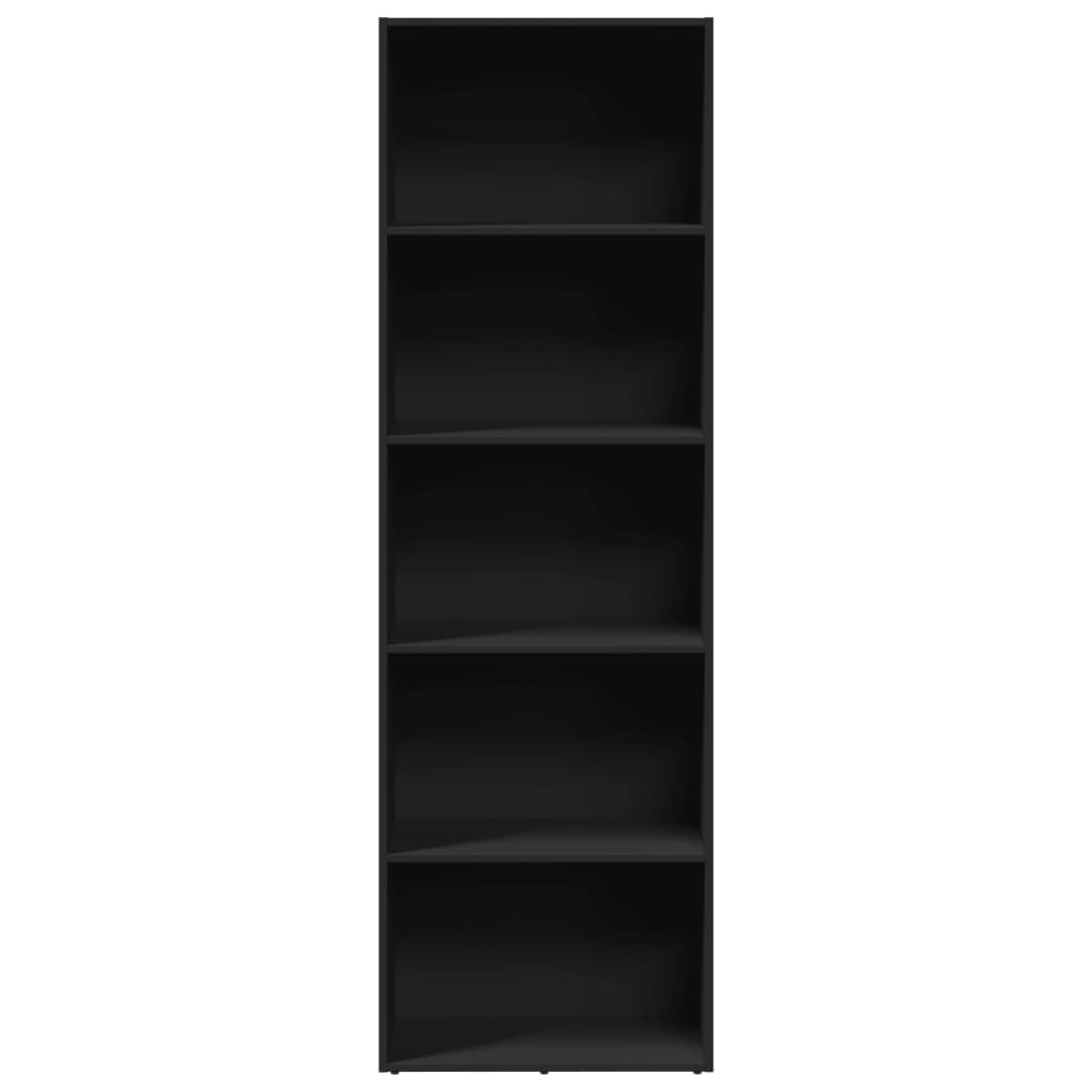 Bibliothèque noir 60x30x189 cm bois d'ingénierie - XIOS