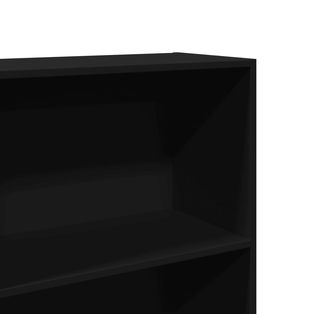 Bibliothèque noir 60x30x189 cm bois d'ingénierie - XIOS