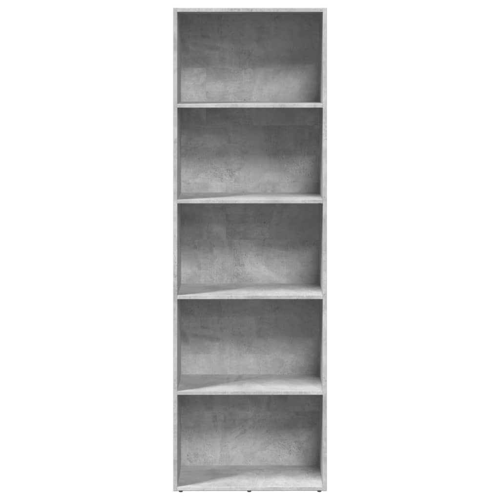 Bibliothèque gris béton 60x30x189 cm bois d'ingénierie - XIOS