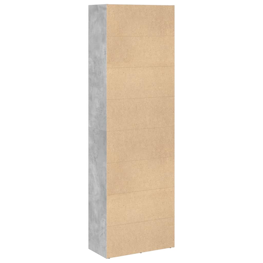 Bibliothèque gris béton 60x30x189 cm bois d'ingénierie - XIOS