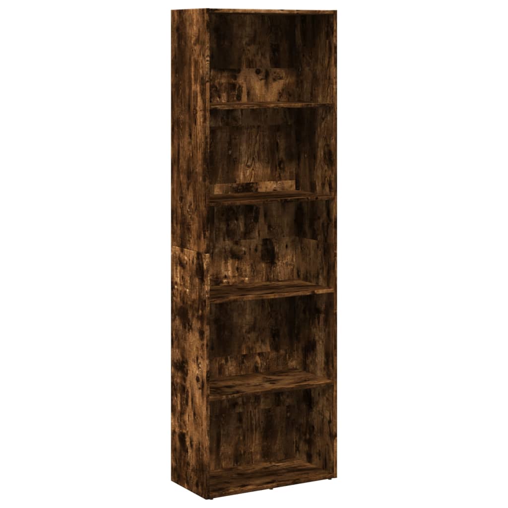 Bibliothèque chêne fumé 60x30x189 cm bois d'ingénierie - XIOS