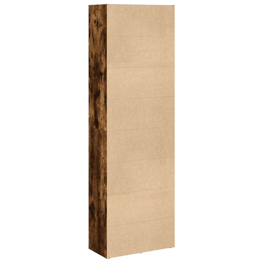 Bibliothèque chêne fumé 60x30x189 cm bois d'ingénierie - XIOS