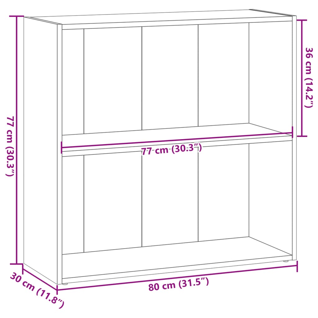Bibliothèque sonoma gris 80x30x77 cm bois d'ingénierie - XIOS