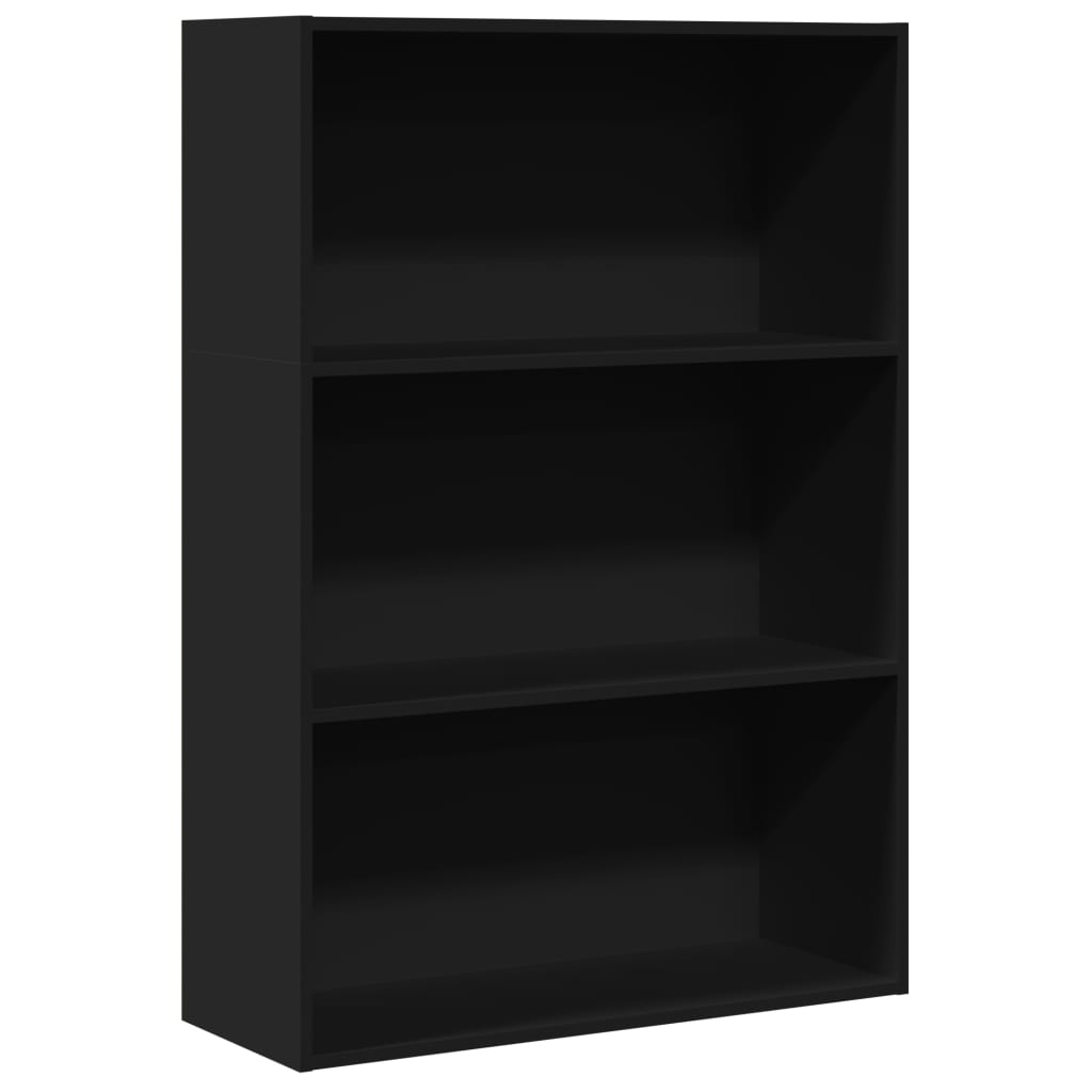 Bibliothèque noir 80x30x114 cm bois d'ingénierie - XIOS