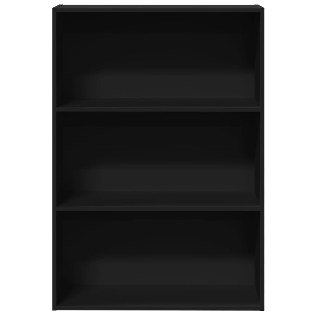 Bibliothèque noir 80x30x114 cm bois d'ingénierie - XIOS