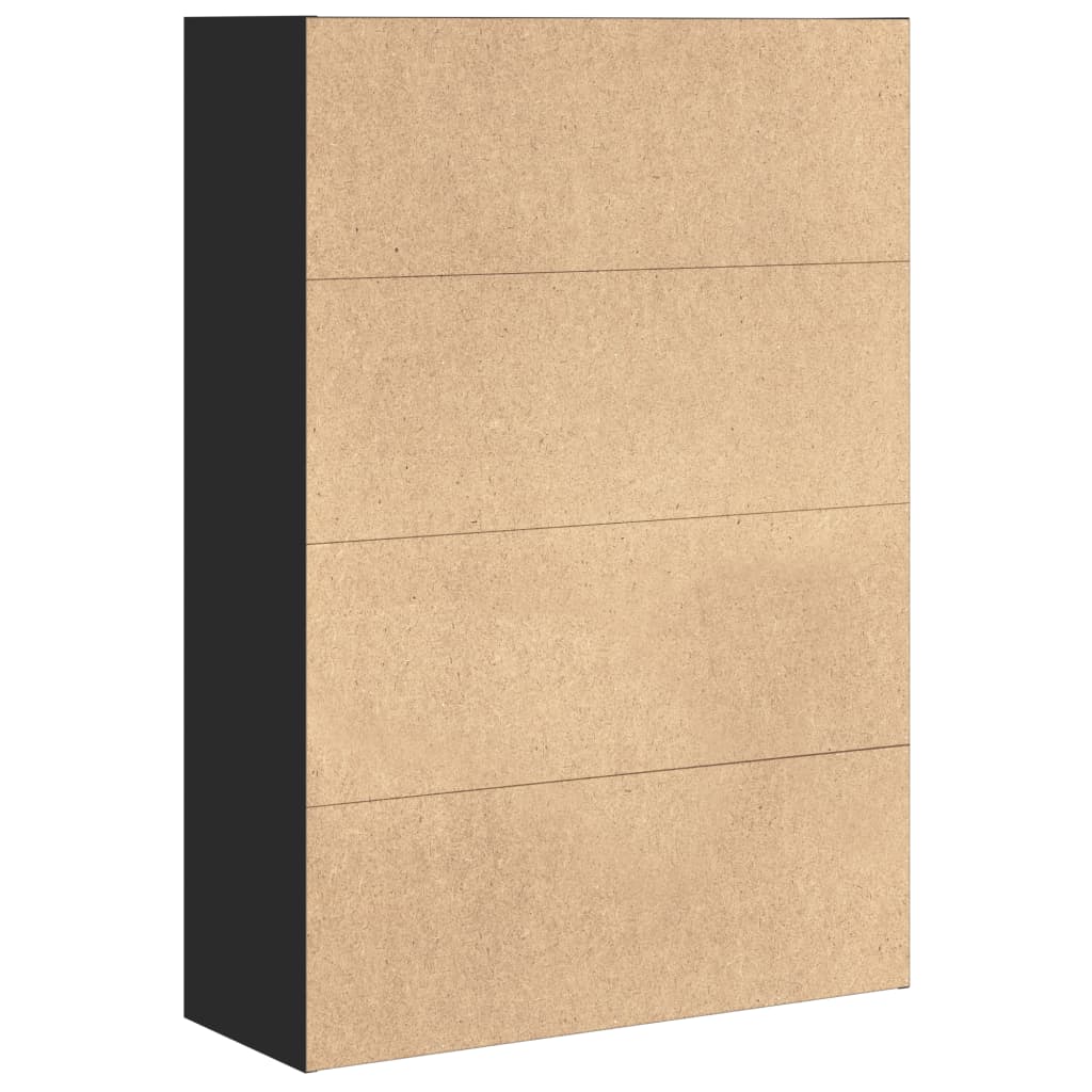 Bibliothèque noir 80x30x114 cm bois d'ingénierie - XIOS