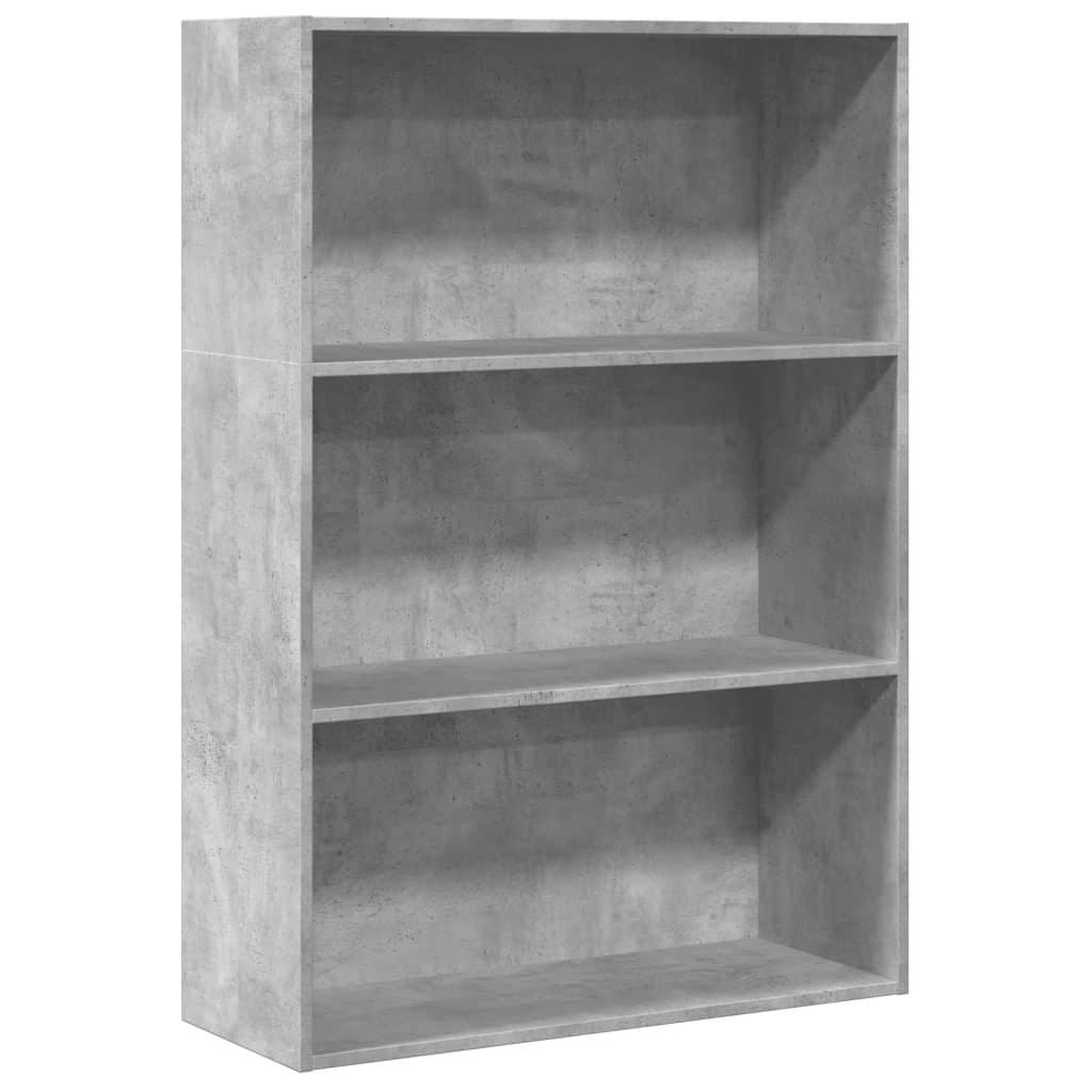 Bibliothèque gris béton 80x30x114 cm bois d'ingénierie - XIOS