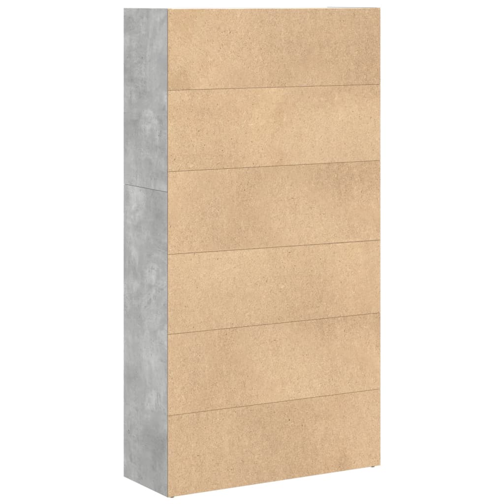 Bibliothèque gris béton 80x30x152 cm bois d'ingénierie - XIOS
