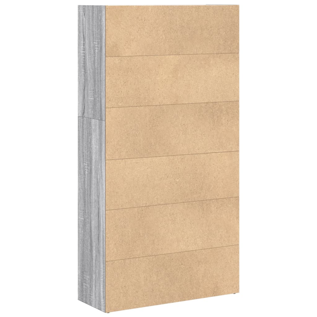 Bibliothèque sonoma gris 80x30x152 cm bois d'ingénierie - XIOS