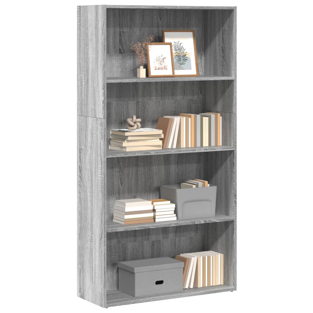 Bibliothèque sonoma gris 80x30x152 cm bois d'ingénierie - XIOS