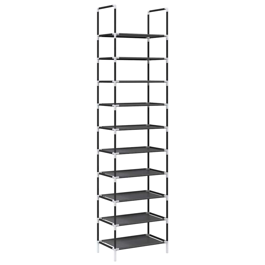 Étagère à chaussures 10 niveaux 44x28x180 cm tissu non-tissé