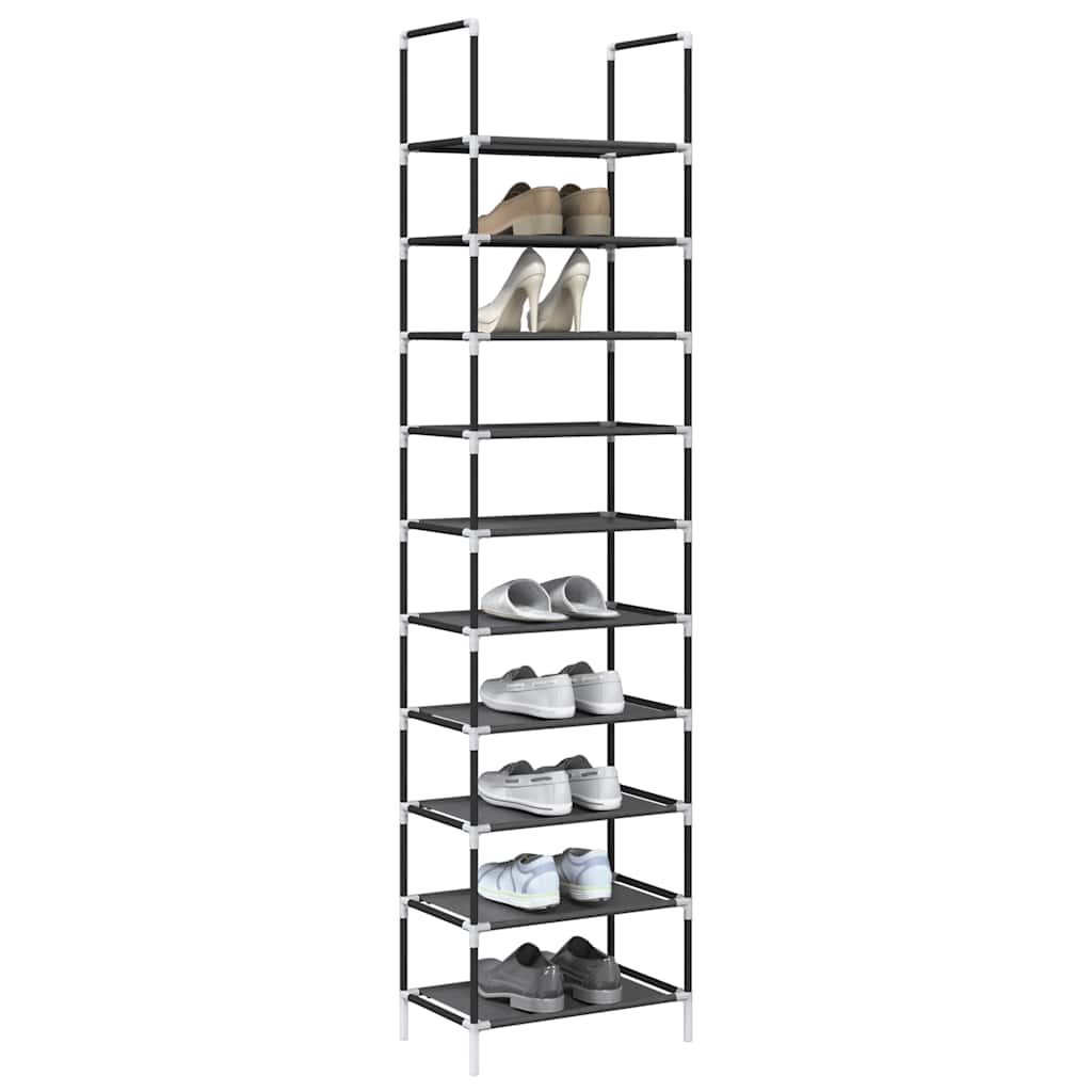 Étagère à chaussures 10 niveaux 44x28x180 cm tissu non-tissé