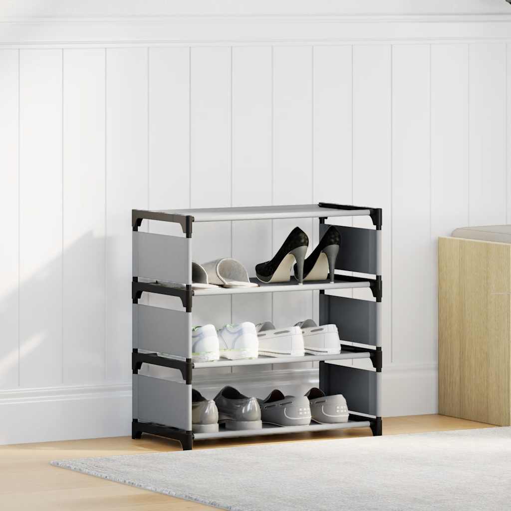 Étagère à chaussures 4 niveaux gris 54x28x55 cm tissu non-tissé - XIOS