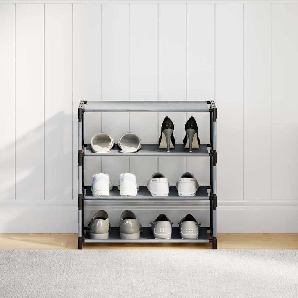 Étagère à chaussures 4 niveaux gris 54x28x55 cm tissu non-tissé - XIOS