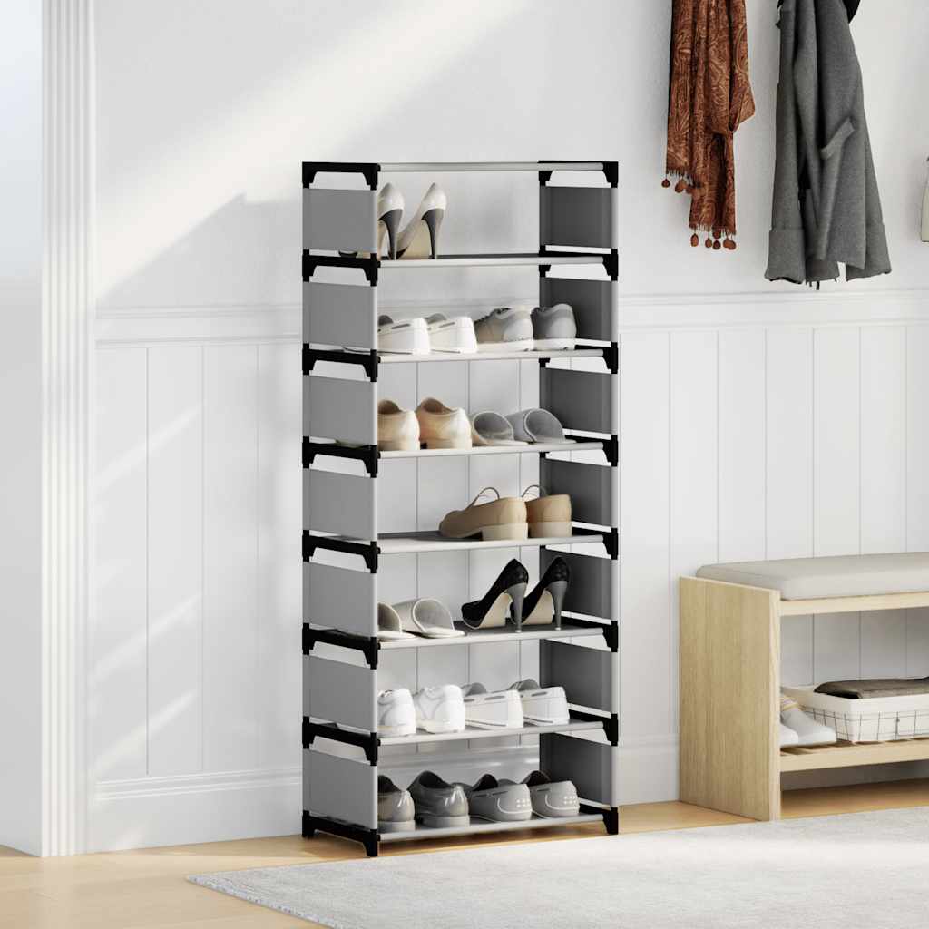 Étagère à chaussures 8 niveaux gris 54x28x124cm tissu non-tissé - XIOS