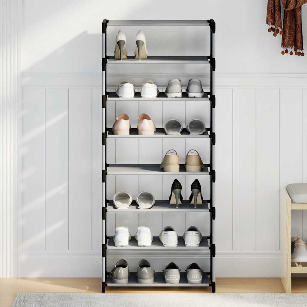 Étagère à chaussures 8 niveaux gris 54x28x124cm tissu non-tissé - XIOS