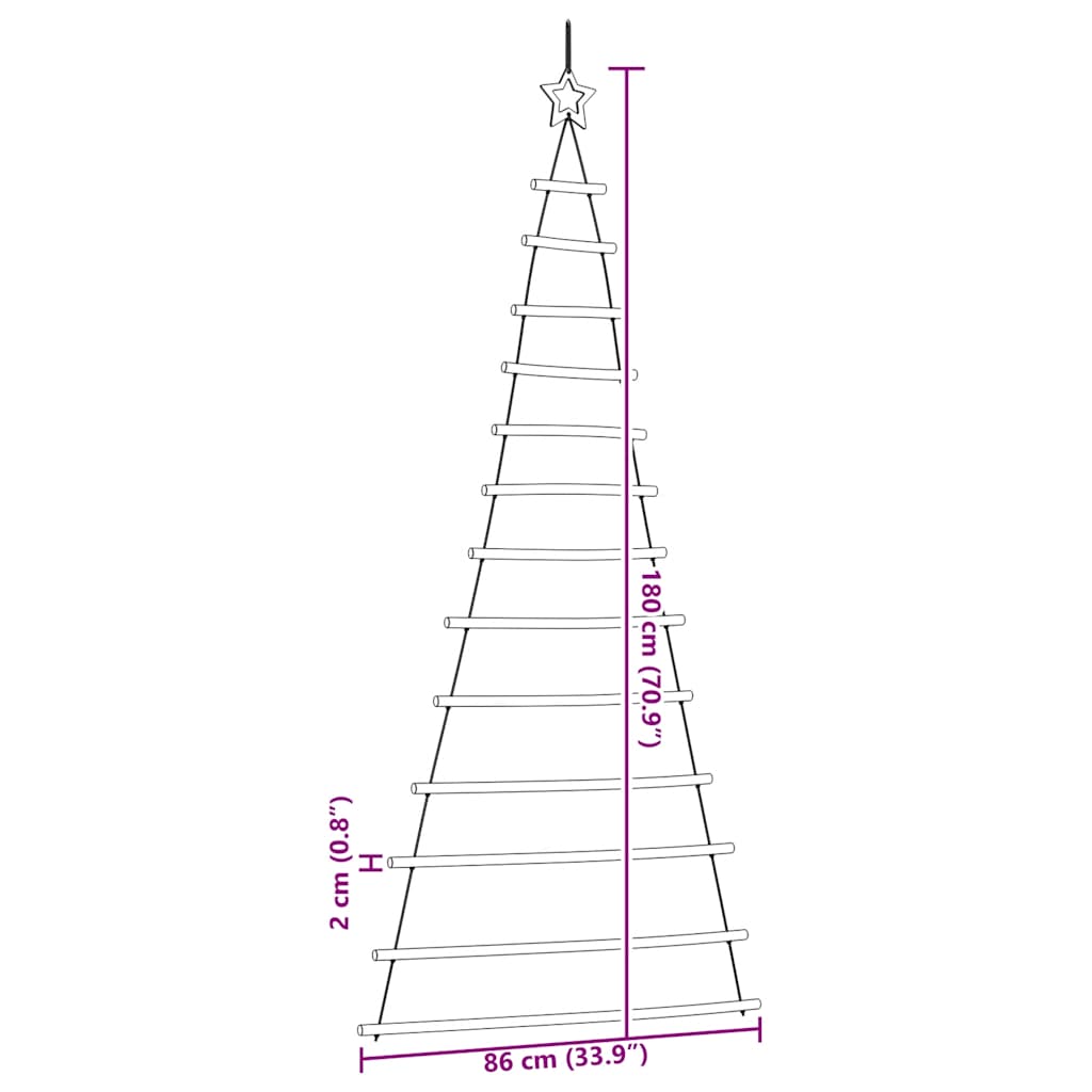 Sapin de Noël suspendu avec étoile supérieure 86 x 180 cm Branche naturelle - XIOS