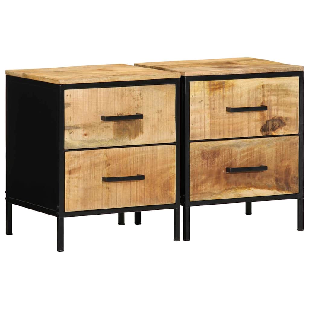 Cabinet de chevet 2 pcs Marron et noir 40 x 35 x 50 cm - XIOS