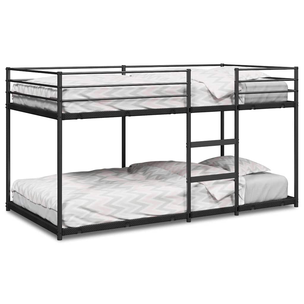 Lit superposé sans matelas noir 90x200 cm acier - XIOS
