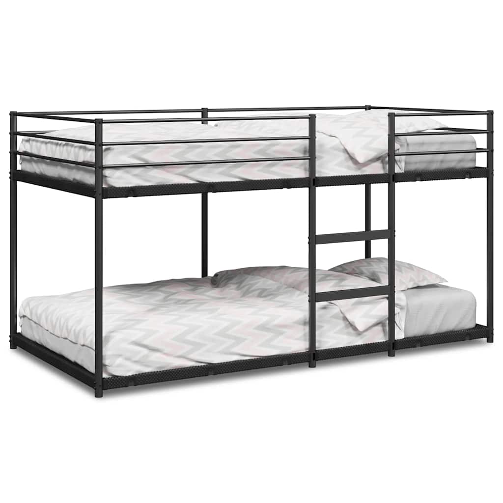 Lit superposé sans matelas noir 100x200 cm acier Lits & cadres de lit vidaXL