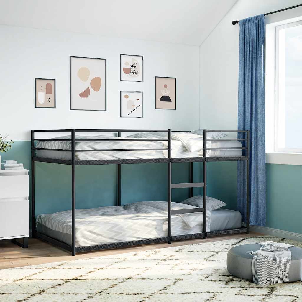 Lit superposé sans matelas noir 100x200 cm acier Lits & cadres de lit vidaXL