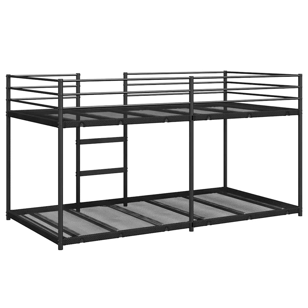 Lit superposé sans matelas noir 100x200 cm acier Lits & cadres de lit vidaXL