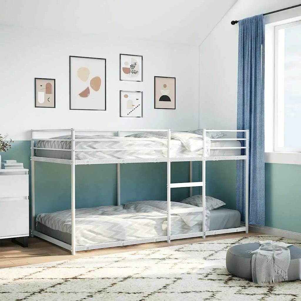 Lit superposé sans matelas blanc 90x190 cm acier - XIOS