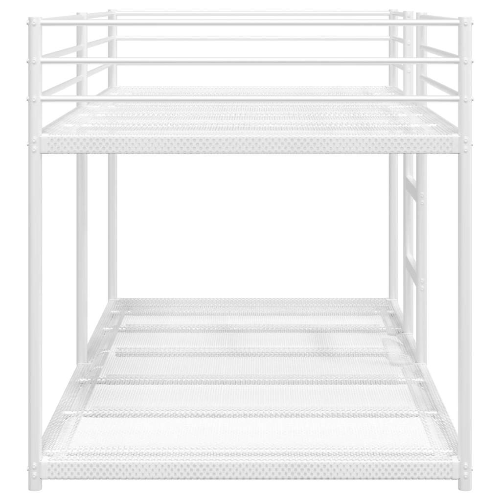 Lit superposé sans matelas blanc 90x190 cm acier - XIOS