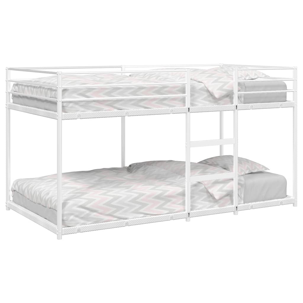 Lit superposé sans matelas blanc 90x200 cm acier - XIOS