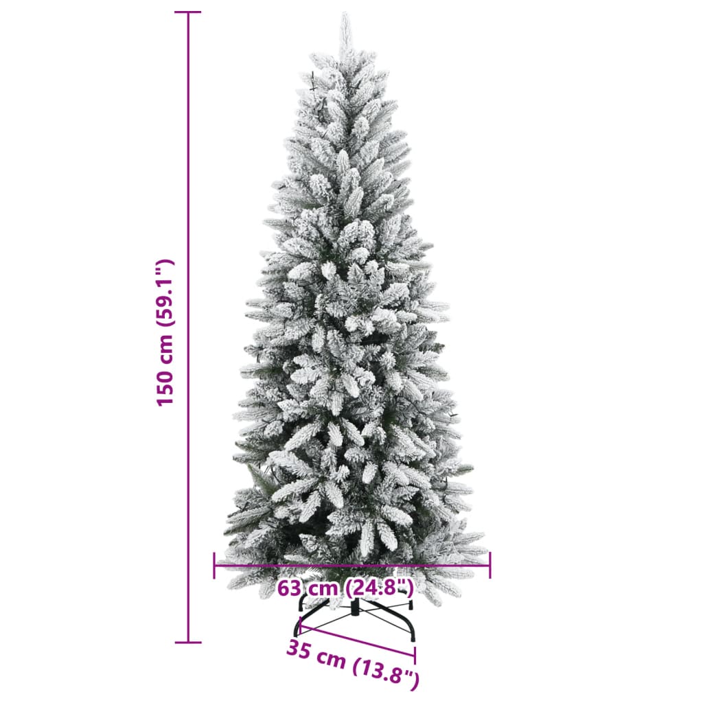 Sapin de Noël artificiel 150 LED et neige floquée 150 cm - XIOS