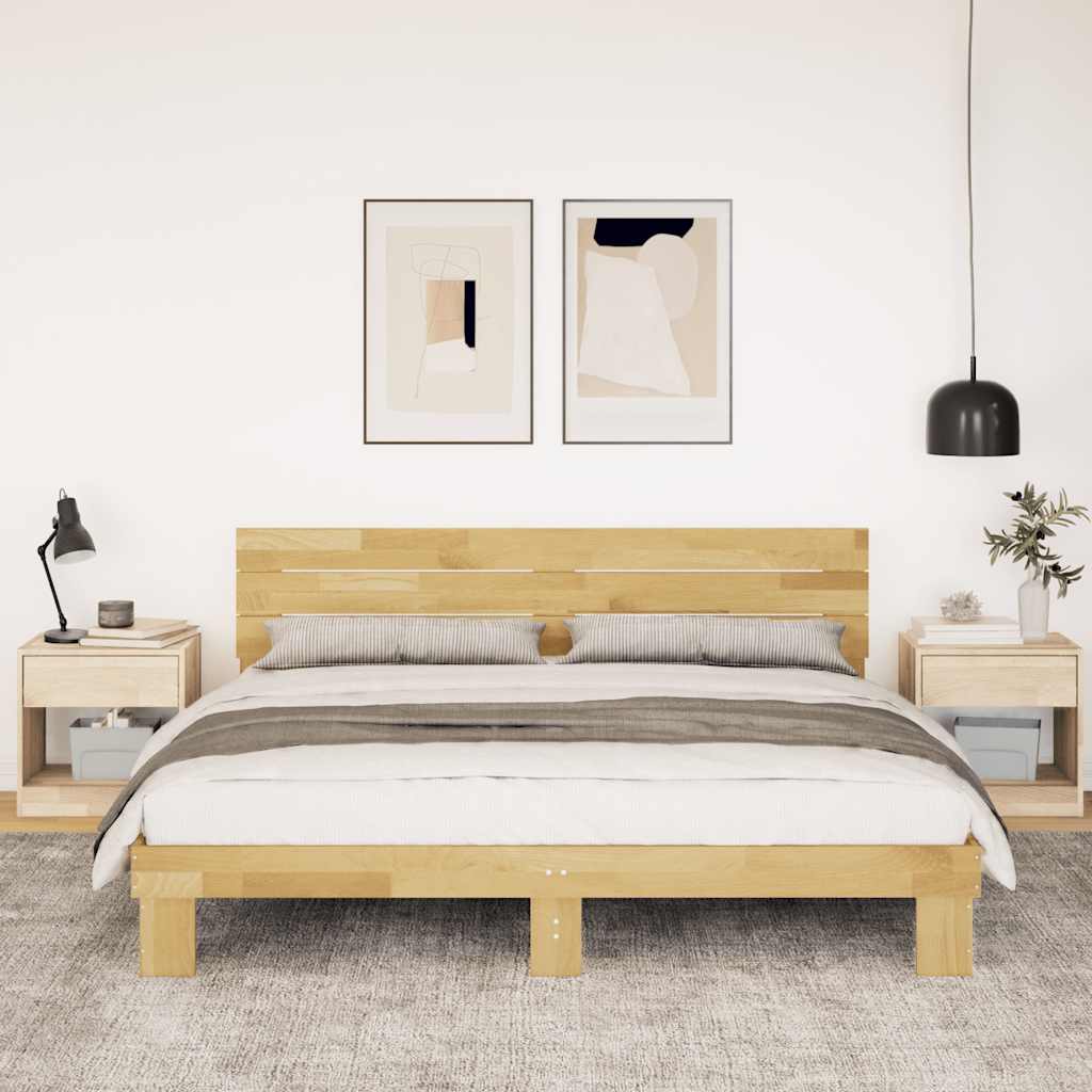 Cadre de lit avec tête de lit sans matelas 200 x 200 cm - XIOS