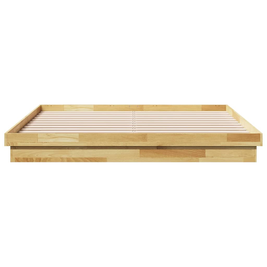 Cadre de lit sans matelas 200 x 200 cm en bois massif de chêne - XIOS