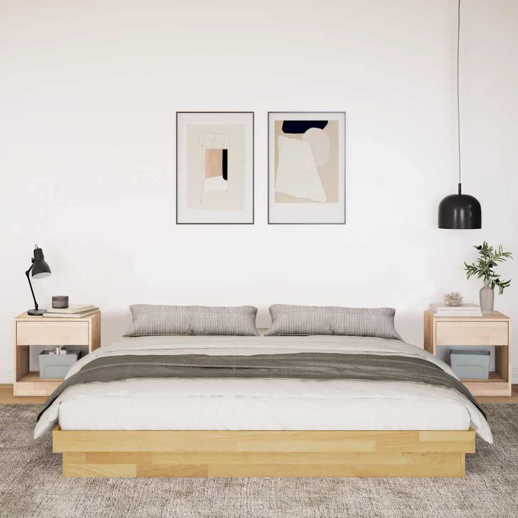 Cadre de lit sans matelas 180x200 cm bois massif de chêne - XIOS
